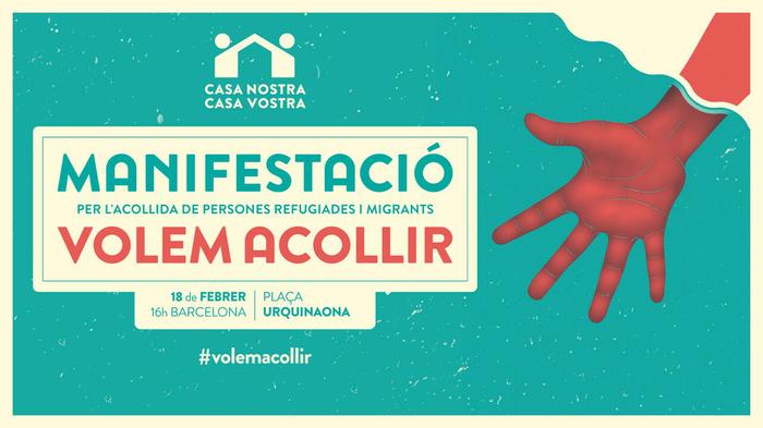 Cartell de convocatòria a la manifestació Volem Acollir a Barcelona